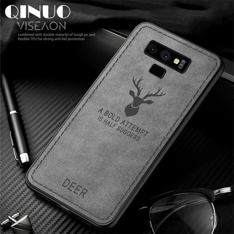 QINUO Бизнес мягкая ткань противоударный олень Бэтмен чехол для Samsung Galaxy Note9 8 A70 A50 A30