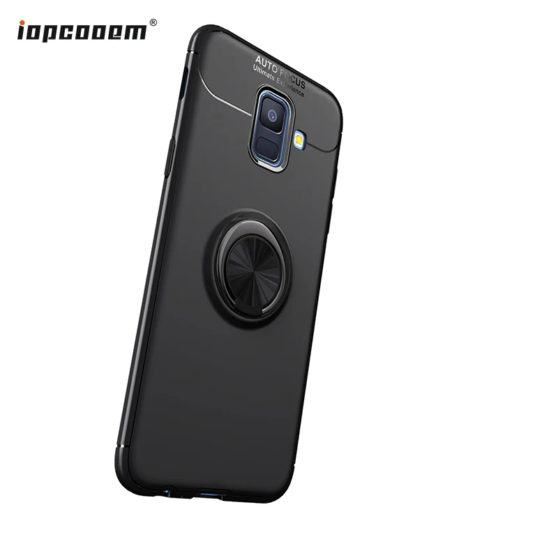 

Luxury Bracket Ring Shockproof Case For Samsung Galaxy A6 2018 Full Cover For Samsung A6 2018 TPU Soft Silicone Holder Cases