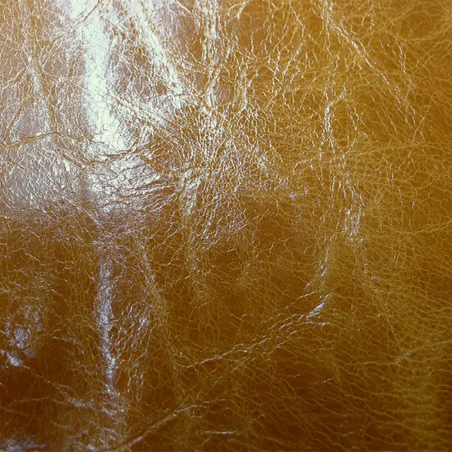 Retro Quality Brown Oiled Genuine Cowhide Leather Fabric Material