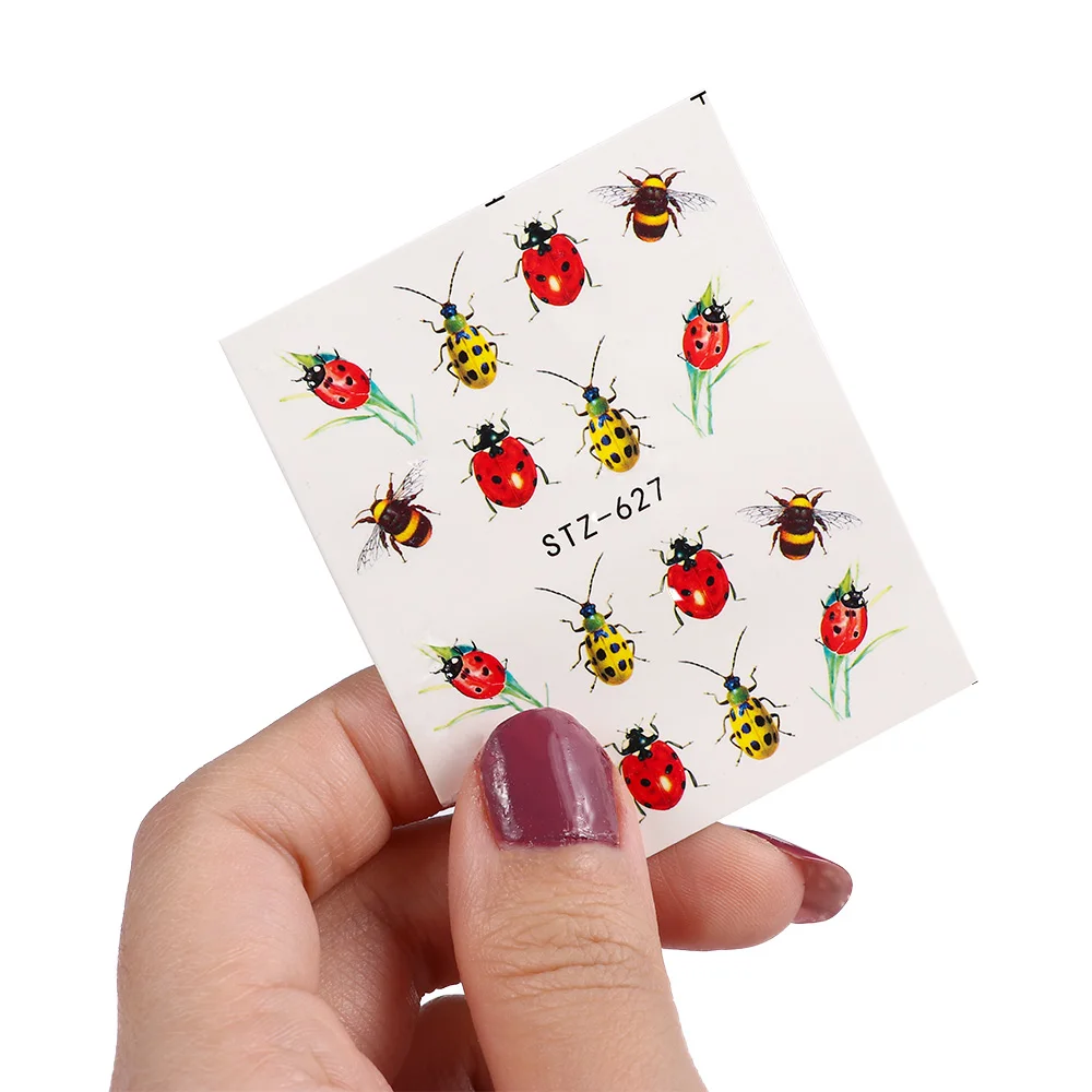 

Nail Art Water Transfer Sticker Decals Wraps Mixed Ladybug Bee Tattoo Sliders for Nail Sticker Designs Manicure Decoration