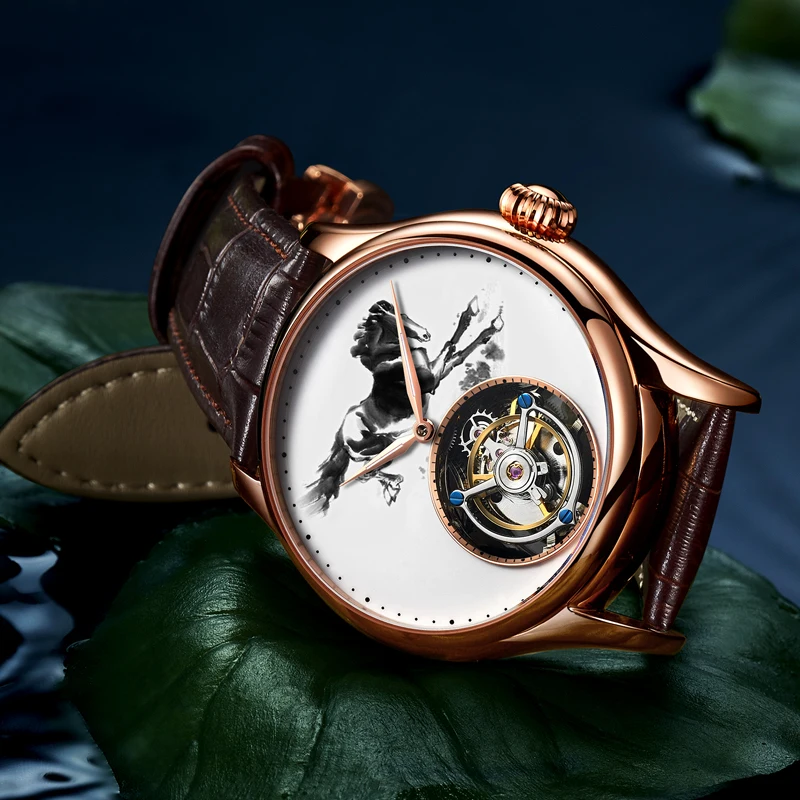 Tourbillon механические часы для мужчин Топ бренд сапфировые зеркальные Оригинальные
