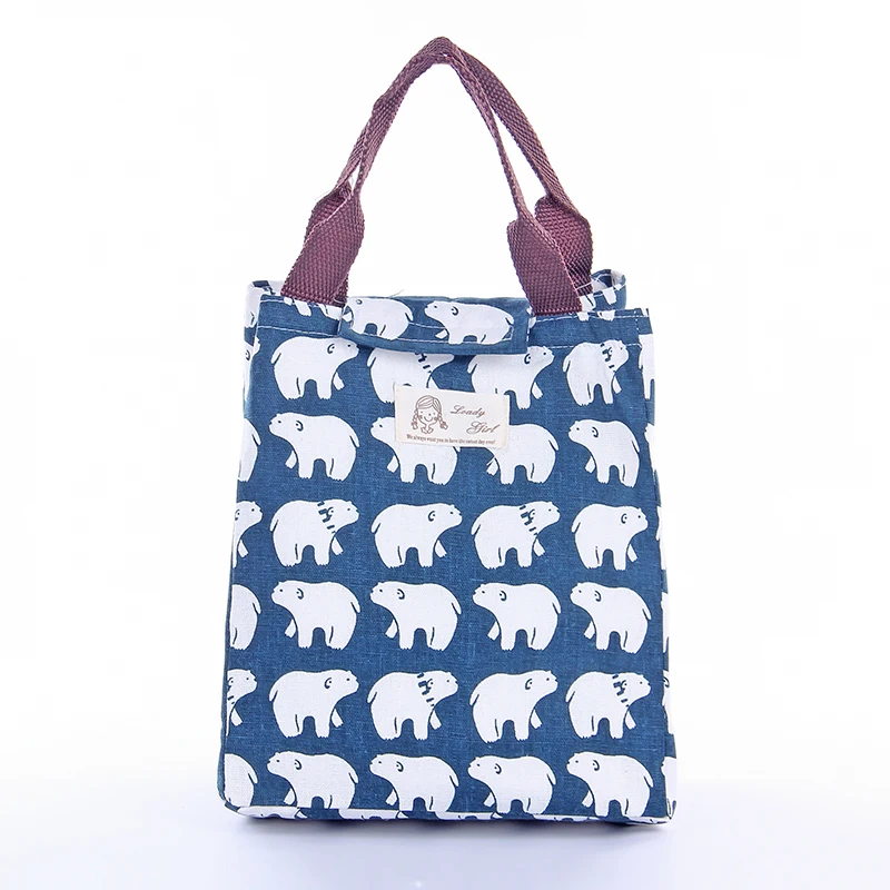 

IUX Cute Animal whale Portable Insulated Canvas Lunch Bag Thermal Food Picnic For Women Kids Men Cooler Lunch Box Bag Tote