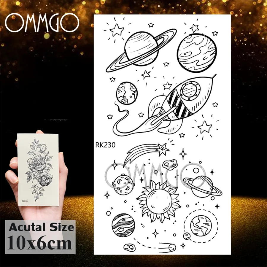 Татуировки OMMGO с астронавтом звездой Вселенной временная татуировка на палец шею