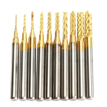 

10Pcs 0.8-3.175Mm Pcb Drill Bits 1/8 Inch Cnc End Mill Engraving Cutter Set For Power Tools