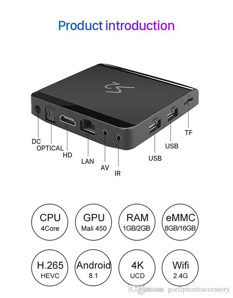 S2 (1+8)1 Year Code iptv SUBTV Box Smart Android 8.1 Media Player Mini TV channel IPTV Set Top TV Box
