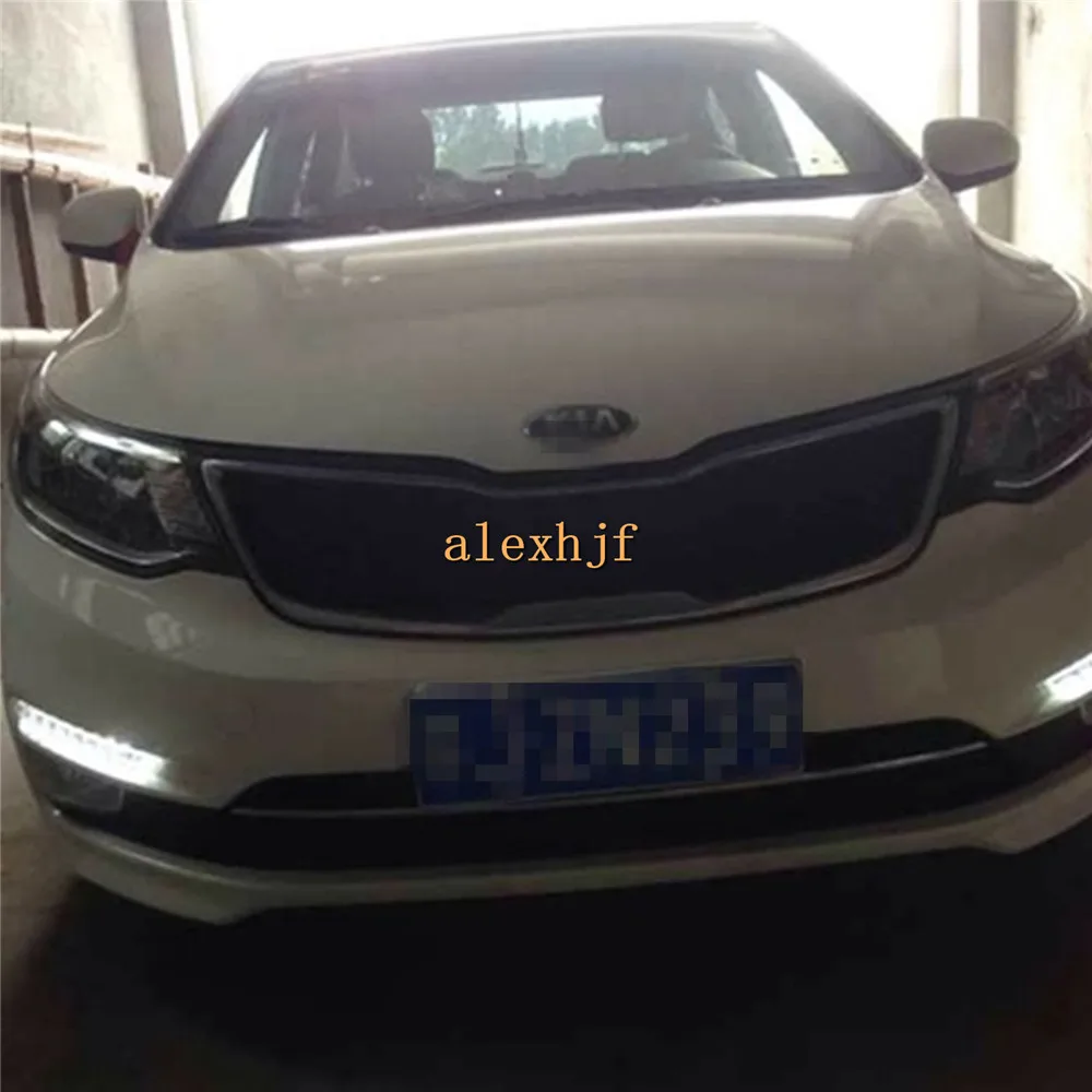 Кинг июля 8LEDs дневные ходовые огни DRL, СИД передний бампер противотуманная фара для Kia K2 Рио 2015+, 1:1 замена, Бесплатная доставка Кинг июля 8LEDs дневные ходовые огни DRL, СИД передний бампер противотуманная фара для Kia K2 Рио 2015+, 1:1 замена, Бесплатная доставка