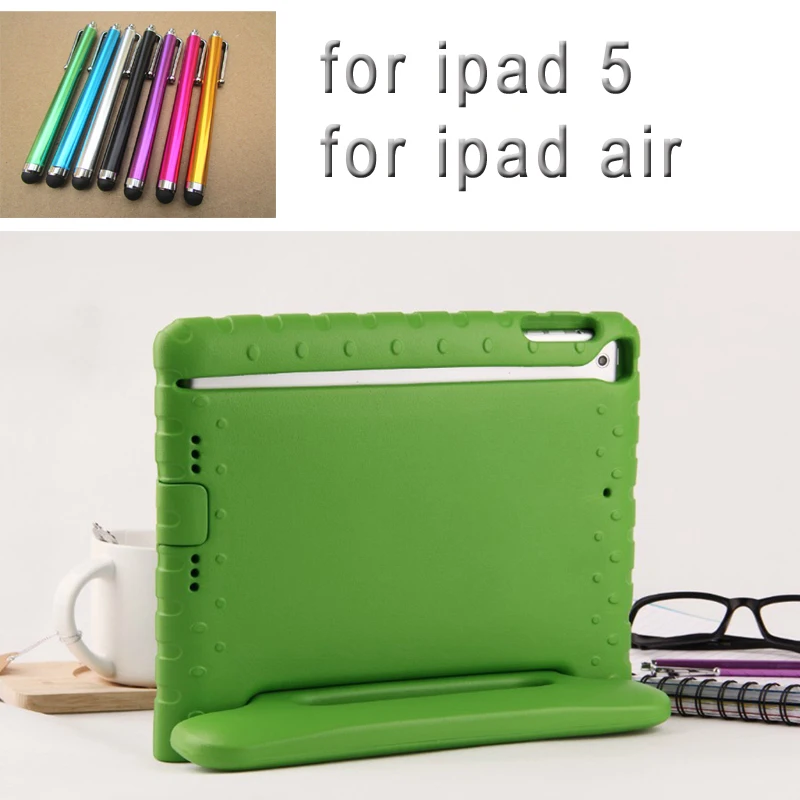 

New Drop Shock Proof Cover For Apple iPad Air 1 Cases Kids Children Safe EVA Silicon for iPad 5 Protective Cases +Stylus
