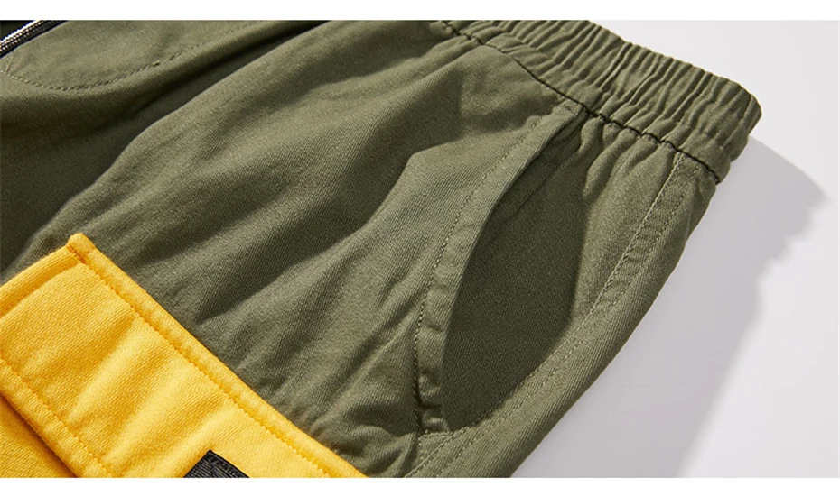 Хип-хоп клетчатые шорты Для мужчин 2019 Лето китайский иероглиф Embroide мужские шорты Карго лоскутное карман короткие штаны Stretwears WY10