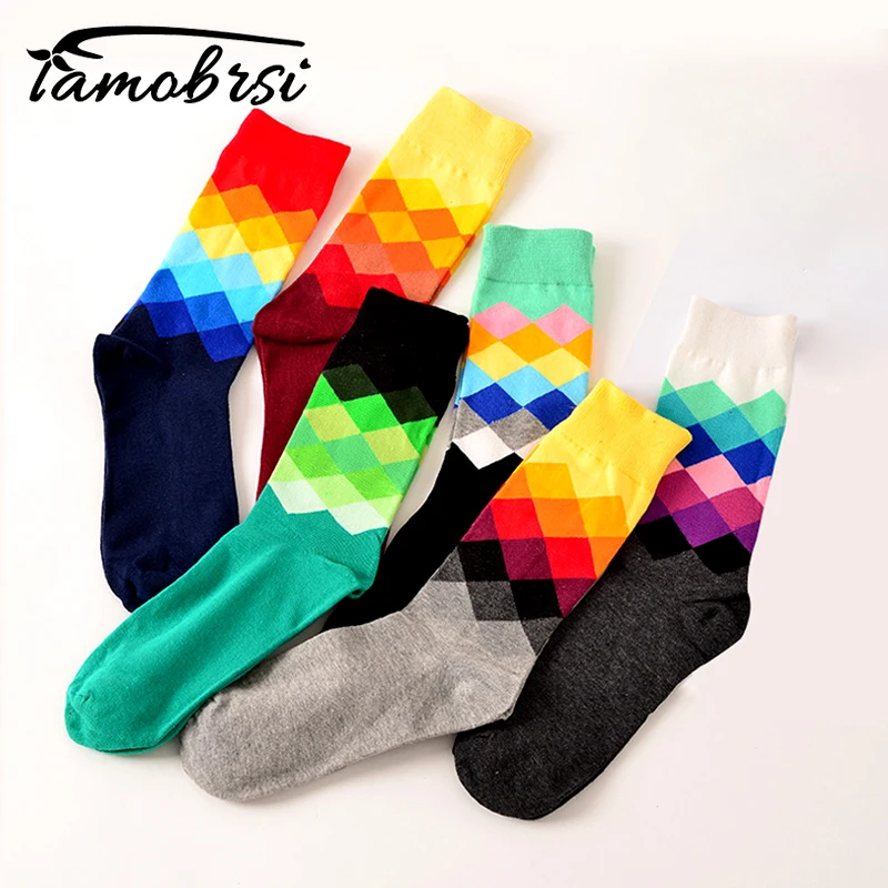 

Fashion Happy Socks British Style Sub-gradient Women's Socks Pure Cotton Sports Longs Sokken Unisex Stripe Cotton Chaussette