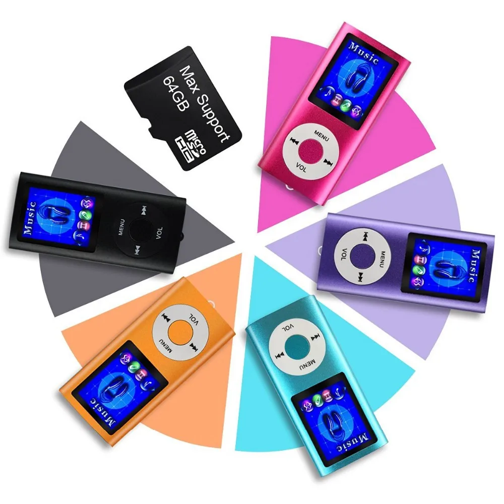 MP3 Player support 8GB Micro SD Card Mini Usb Port Slim Small Multi ...