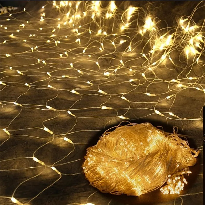 

LED Net Mesh String Light 1.5*1.5M/3*2M/6*4M of patterns weaving string lights AC220V 110V Christmas Holiday light Garden Lamps