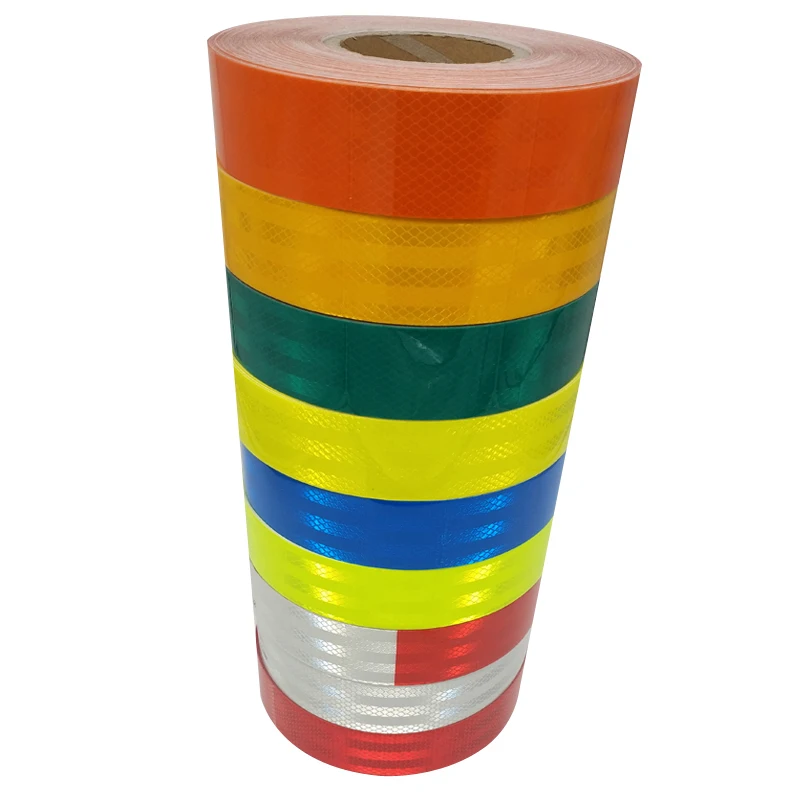 

Reflective Strips 10 Rolls/Lot 5CM*45M Safety Warning Sign Tape Body Stickers Wholesale PET Lattice Adhesive Wear-resistant