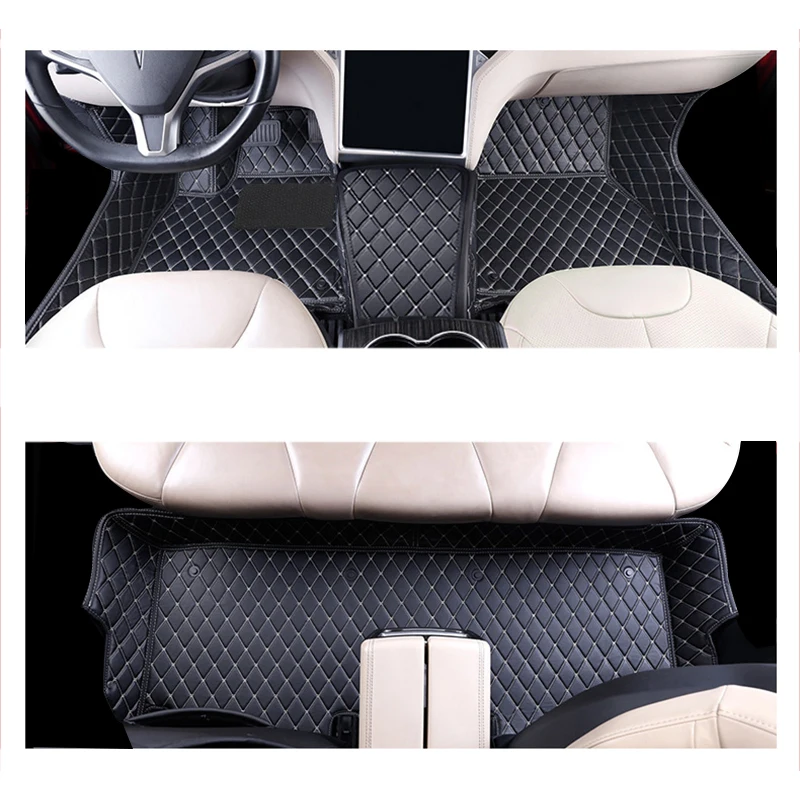 

lsrtw2017 fiber leather car floor mat for Tesla Model S 2012 2013 2014 2015 2016 2017 2018 2019 2020