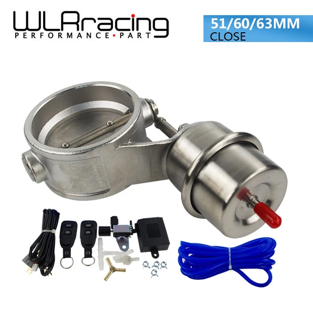 

WLR RACING - NEW vacuum Activated Exhaust Cutout 2"51MM or 2.4"60mm or 2.5"63mm Close Style with Wireless Remote Controller Set