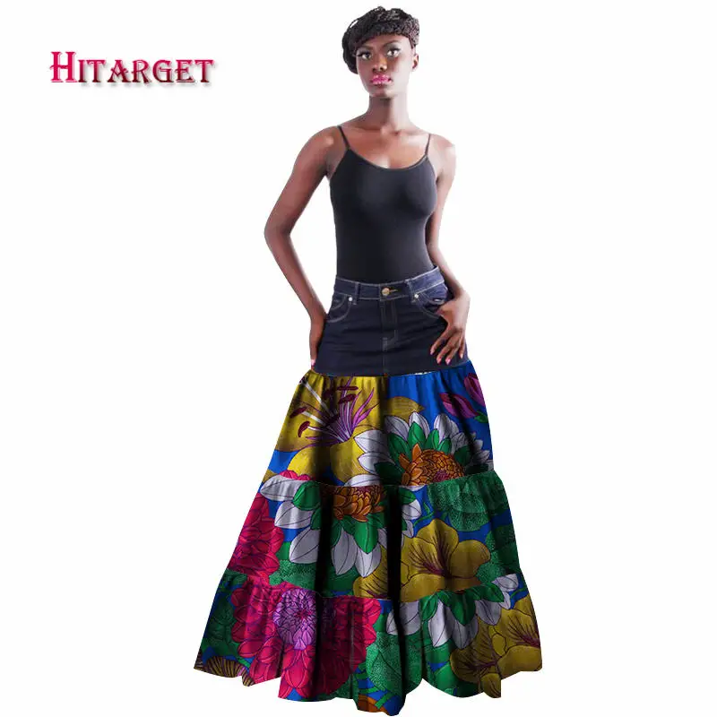 2017 Оптовая африканские юбка для Для женщин Базен Riche Костюмы юбка пользовательские Африке уникальный оригинальный плюс Размеры 6xl длинная