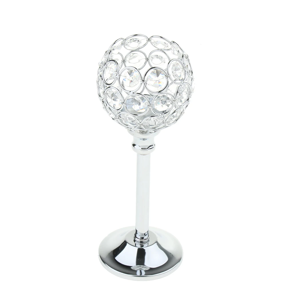 2PCS DIAMANTE CRYSTAL TEA LIGHT PILLAR CANDLE HOLDER HOME WEDDING PUB CAFE DECOR TABLE TOP CENTERPIECE