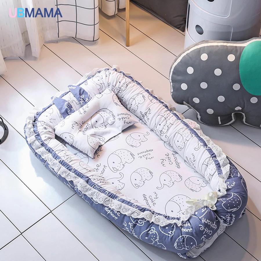 Dorminhoco do Bebê Recém-nascidos de Algodão Rendas de Alta Viagem Simples Lindo Travesseiro Dobrável Portátil Stripde Qualidade Sólida Berço Cama Macia 9 dorminhoco do bebê Recém-nascidos de algodão Rendas