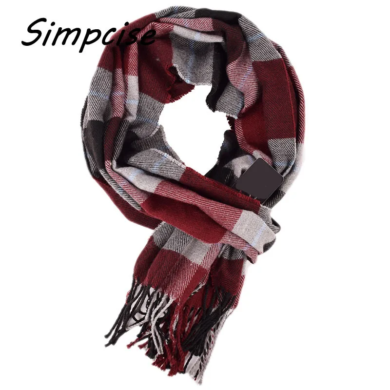 Warm brand tassel plaid knitted men scarf winter autumn scarves classical cashmere scarves brand design A3A17534 man scarf