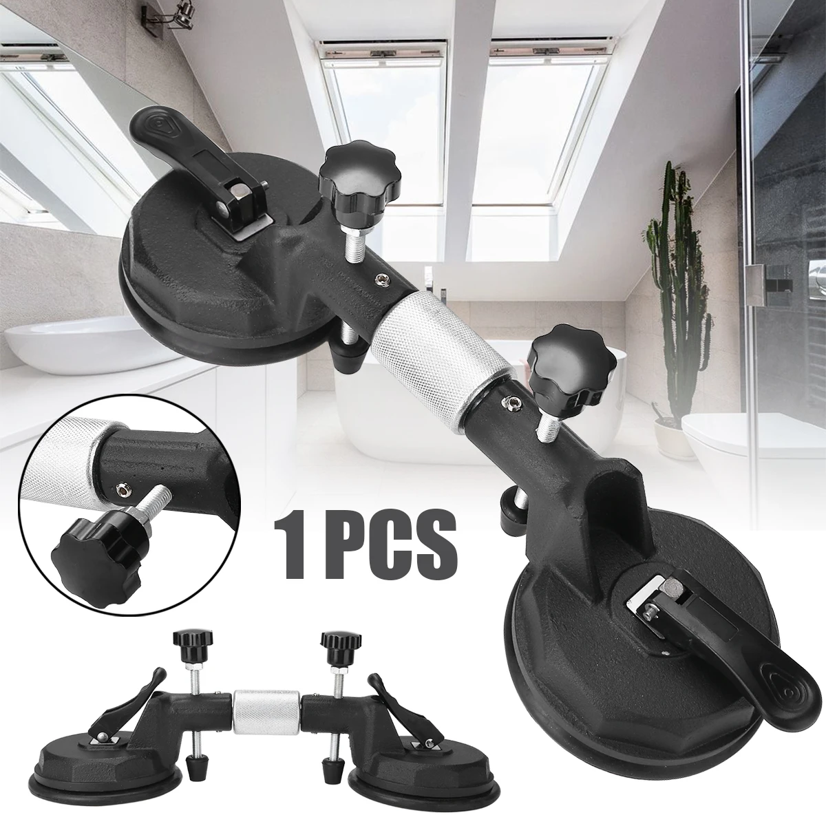 1pc Seamless Stone Seam Setter Manual Rubber Vacuum Leveling Setter for Joint with Suction Cups