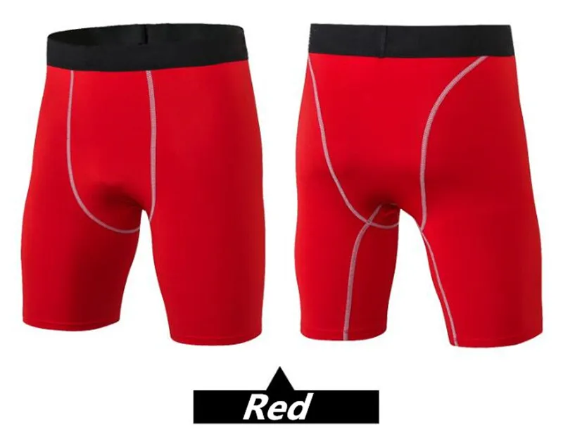 300 p Мужские Pro Shapers компрессионное белье 3D плотные полубоксеры, высокие эластичные быстросохнущие впитывающие спортивные фитнес беговые шорты для тренажерного зала - Цвет: Красный