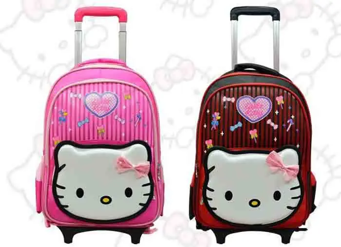 Hello Kitty Kids School Bags Children Mochilas Backpacks Pulley School