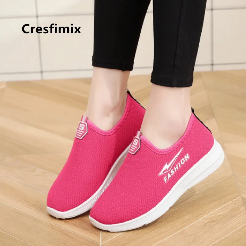 

Cresfimix women fashion comfortable spring slip on anti skid shoes lady casual black shoes female cool breathable shoes a3425