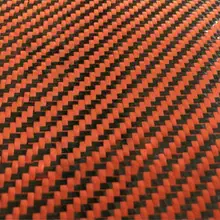 Оранжевая ткань арамидное углеродное волокно смешанная ткань саржа карбоновая ткань 200/240gsm