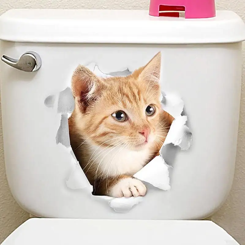 Cartoon Animal 3d Toilet Stickers on The Toilet Seat Cute Cats PVC Wall Sticker Bathroom Refrigerator Door Decor Stickers Decals Cartoon Animal 3d Toilet Stickers on The Toilet Seat Cute Cats PVC Wall Sticker Bathroom Refrigerator Door Decor Stickers Decals