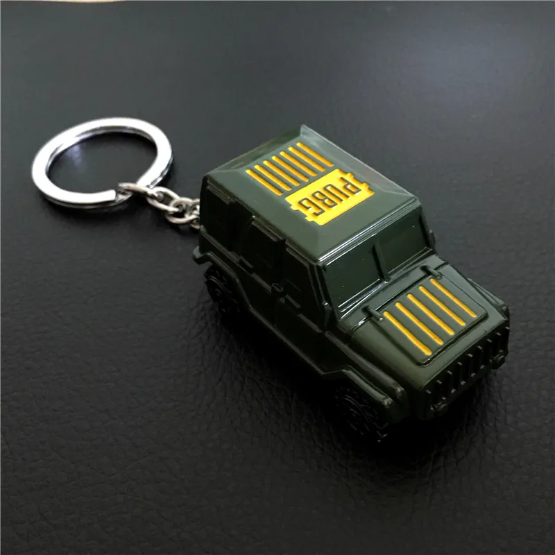 

Hot Game PUBG Alloy Pickup Jeep Vehicle Wheel Scroll Keychain High Quality Key Ring Holder Of Game Lover Key Chain Gifts