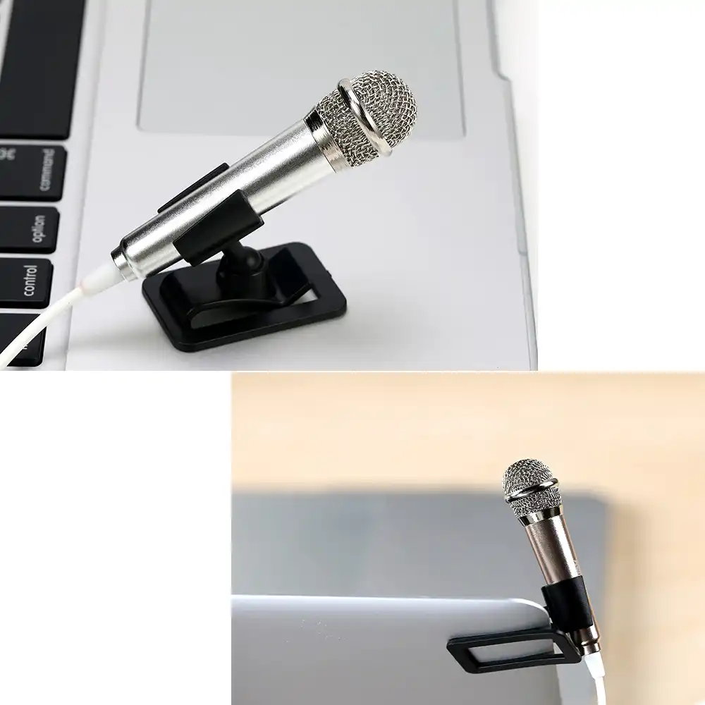 Remax Mini portable Sing Song Karaoke 3 5mm Microphones speaker with holder For PC Laptop Singing KTV Cell Phone Stereo Studio