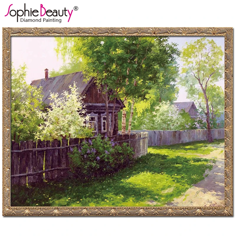 

Full Drill Diamond Painting Cross Stitch Diamond Embroidery Village Street Hobbies And Craft Pictures Of Crystals Diamond Mosaic
