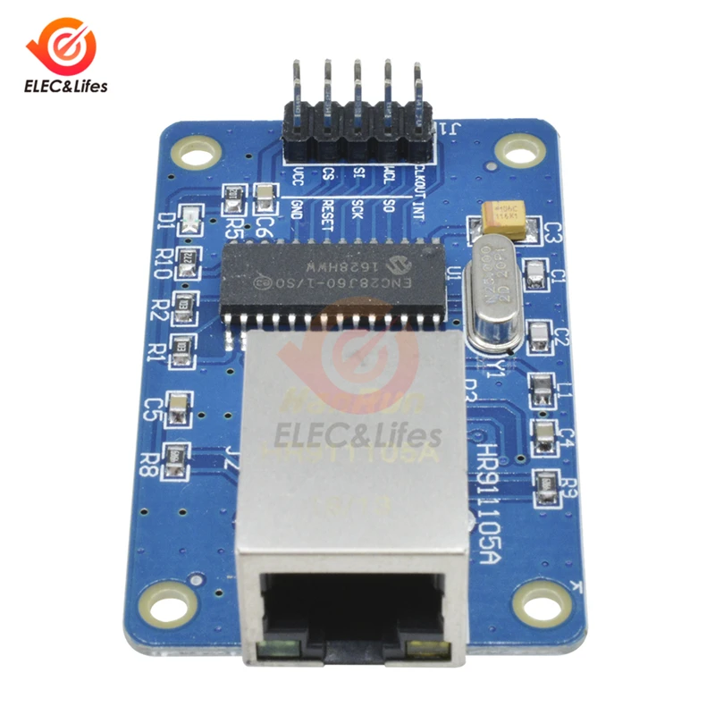 Сетевая плата Mini ENC28J60 LAN Ethernet модуль SPI интерфейс для Arduino 25 МГц Crystal AVR 51 LPC 3 В STM32