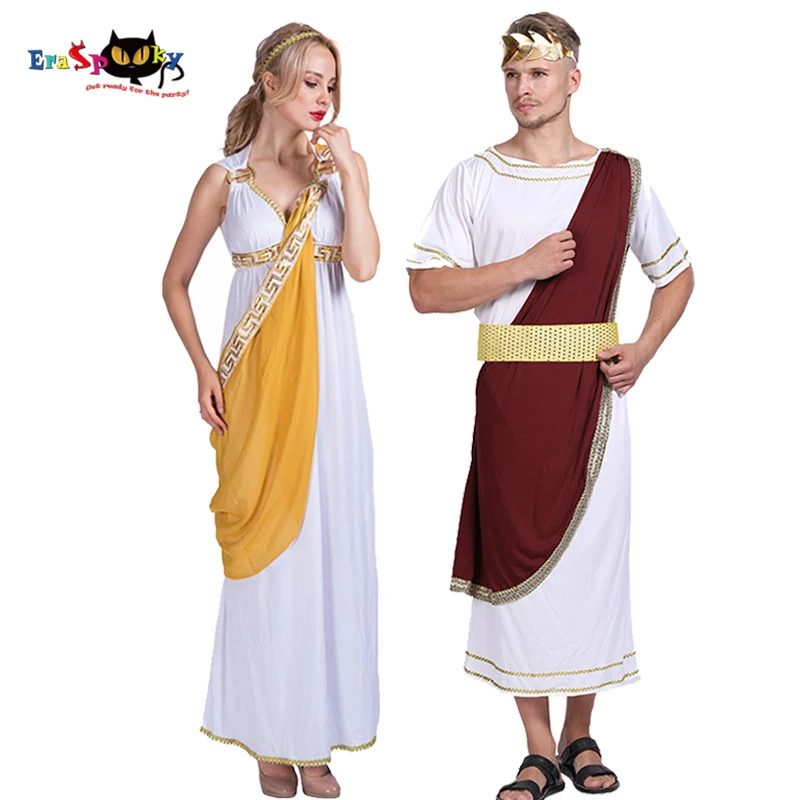 

Medieval Women Greek Goddess Dress Cosplay Roman Caesar Knight Robe Men Halloween costume Adult Carnival Couple Matching Outfit