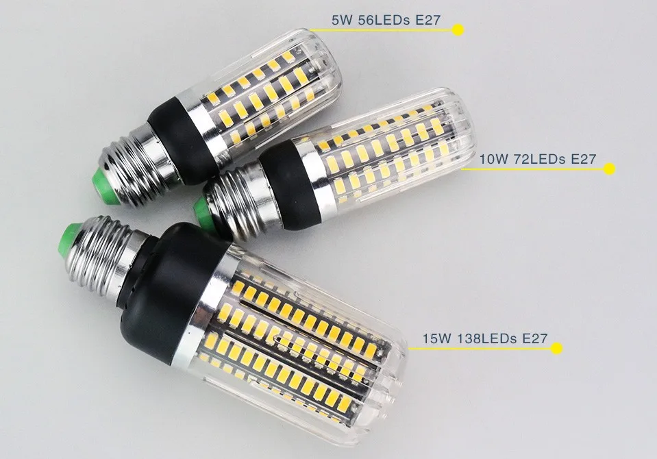 Диммируемая без мерцания Светодиодная лампа E27 E14 5 Вт 10 Вт 15 Вт 220 В Светодиодная лампа "Кукуруза" Умный трехуровневый Диммер Светодиодная лампа 5733SMD светодиоды лампы с регулировкой яркости
