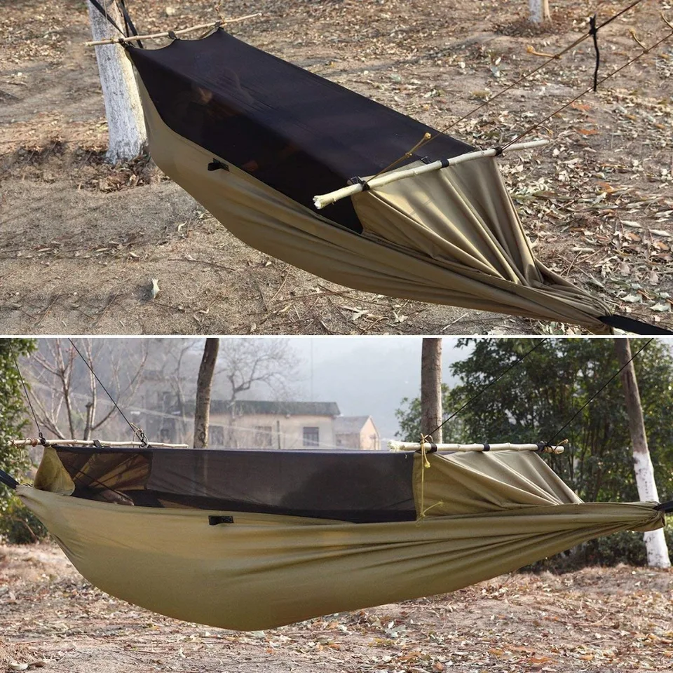 LIOOBO Mosquitera Camping port/átil para acampa Camping Acampar campa/ña Hamaca Red antimosquitos Mosquito Verde del ej/ército