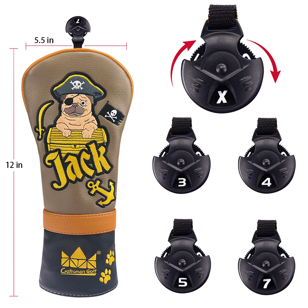 Чехол для головы Captain Jack Golf гибридный деревянный защитный чехол с # Tag|Клюшки