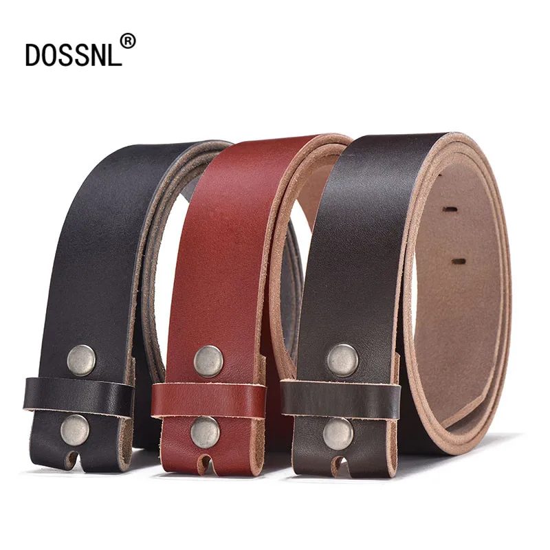DOSSNL 2018 New 100 Genuine Leather Belts Without Buckle Fashion font b Men b font font