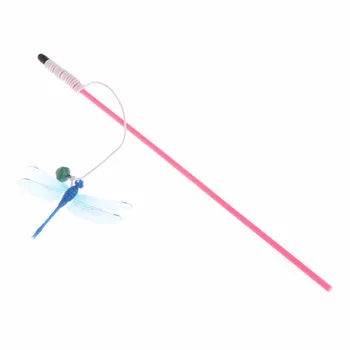 

Cat Teaser Toys Dragonfly Rod Stick Funny With Bell Pets Dogs Kitten Interactive