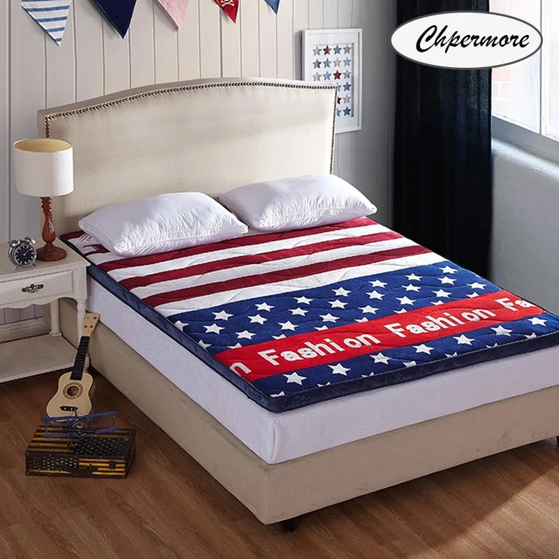 

Chpermore Thick flannel Mattresses 1.8m Foldable Foam Tatami Coral fleece Mattress For Family Bedspreads King Queen Full Size