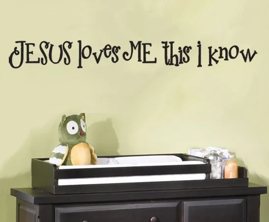 &amp Jesus loves me this i m know английская Цитата христианская ПВХ Настенная Наклейка