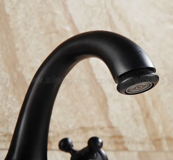 Basin Faucets Oil Rubbed Bronze Bathroom Sink Faucet Double Cross Handle Bath kitchen Mixer Hot and Cold Tap znf274