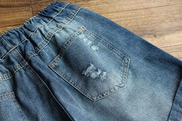 Хлопковые джинсовые шорты с вышивкой кошек, женские летние свободные шорты с эластичным поясом и манжетами, Новое поступление, размер M-XL
