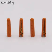 Coolstring New 4pcs/set 4.0x23mm Fluorescent Yellow Orange Painting Metal Tips For Shoelace Drawstring Clothing DIY Accessories