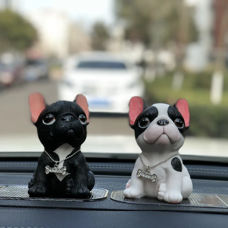 

Cute Dog Statue French Bulldog Figurine Collection Ornament Resin Crafts Home Furnishings Car Decoration