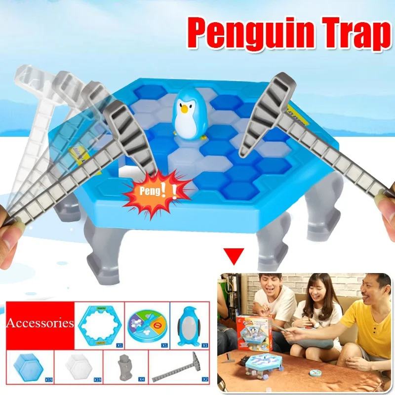 Мини-ловушка пингвина активировать забавные игры интерактивные изделия для крошения льда Настольный Пингвин ловушка развлекательная игрушка для детей дробилка для льда игра