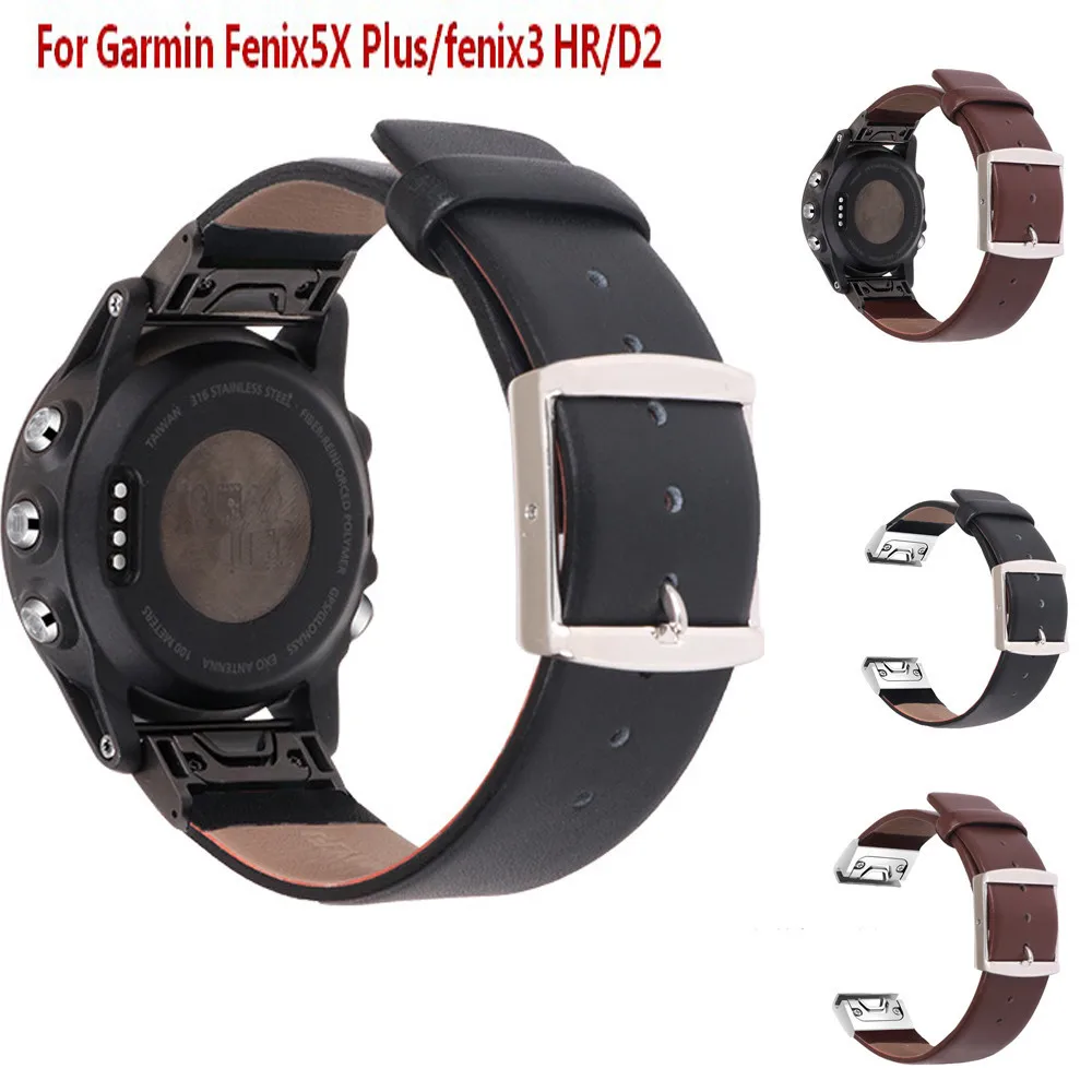 

26mm Quick Fit Wrist Band for Garmin Fenix 5X/Fenix 5X Plus/fenix 3 HR/D2 Strap Leather Watchband for Garmin Fenix 5X GPS Watch