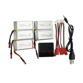 

LeadingStar 5PCS 3.7V 850mah Lithium Batter with 5-in-1 Charger for SYMA X56 X56W X54HW X54HC Quadcopter Accessories D30