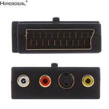 HIPERDEAL SCART адаптер AV блок к 3 Phono композитный или S-Video с In/Out переключатель золото Oct30 HWHW