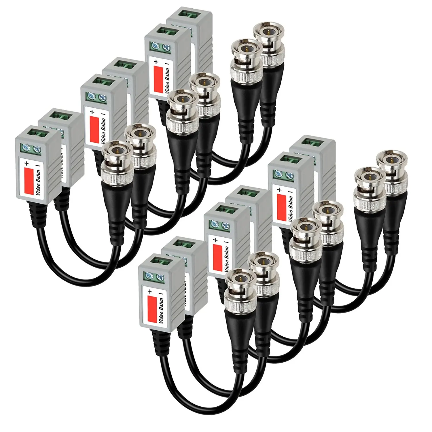 

Passive Twisted Video Balun Transceiver Male BNC to CAT5 RJ45 UTP for CCTV AHD DVR Security Camera System (6Pairs 12pcs)