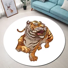Бегущий Тигр круглый коврик и ковры для детей Детская домашняя гостиная пена памяти белая спальная подушка коврик в прихожую дверь коврики для ванной